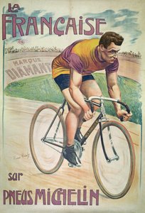 Plakat med reklame for cykler "La Francaise" på Michelin-dæk